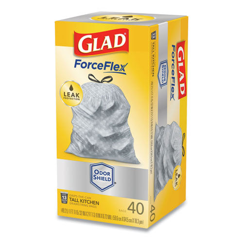 Glad® Tall Kitchen Drawstring Trash Bags, 13 Gal, 0.72 Mil, 23.75" X 24.88", White, 240-carton freeshipping - TVN Wholesale