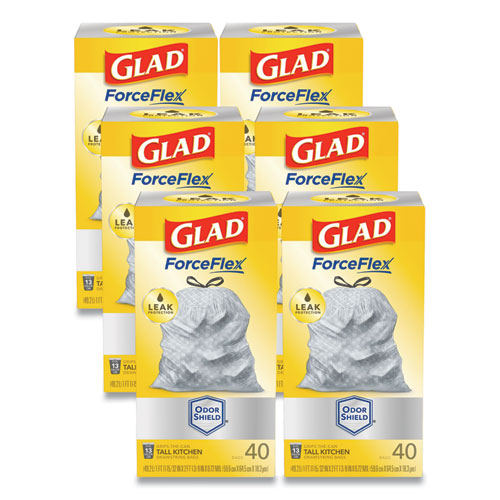 Glad® Tall Kitchen Drawstring Trash Bags, 13 Gal, 0.72 Mil, 23.75" X 24.88", White, 240-carton freeshipping - TVN Wholesale