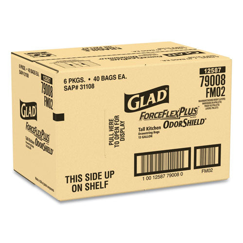 Glad® Tall Kitchen Drawstring Trash Bags, 13 Gal, 0.72 Mil, 23.75" X 24.88", White, 240-carton freeshipping - TVN Wholesale