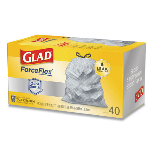 Glad® Tall Kitchen Drawstring Trash Bags, 13 Gal, 0.72 Mil, 23.75" X 24.88", White, 240-carton freeshipping - TVN Wholesale