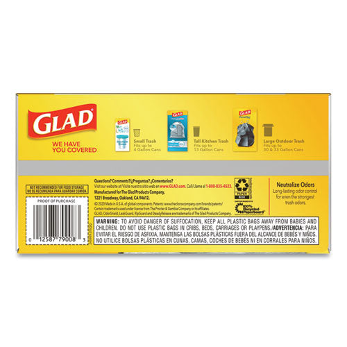 Glad® Tall Kitchen Drawstring Trash Bags, 13 Gal, 0.72 Mil, 23.75" X 24.88", White, 240-carton freeshipping - TVN Wholesale