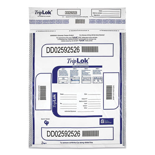 TripLOK™ Deposit Bag, Plastic, 12 X 16, White, 100-pack freeshipping - TVN Wholesale