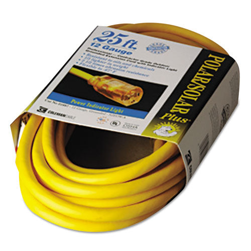 CCI® Polar-solar Outdoor Extension Cord, 50ft, Three-outlets, Yellow freeshipping - TVN Wholesale