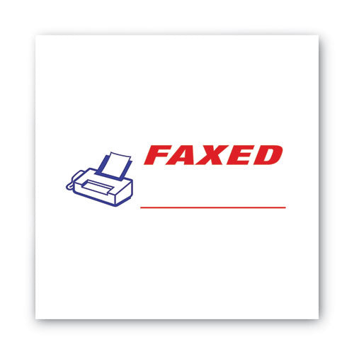 ACCUSTAMP2® Pre-inked Shutter Stamp, Red-blue, Faxed, 1 5-8 X 1-2 freeshipping - TVN Wholesale