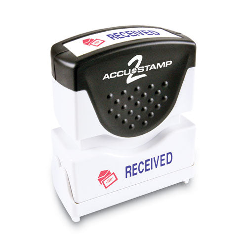 ACCUSTAMP2® Pre-inked Shutter Stamp, Red-blue, Received, 1 5-8 X 1-2 freeshipping - TVN Wholesale