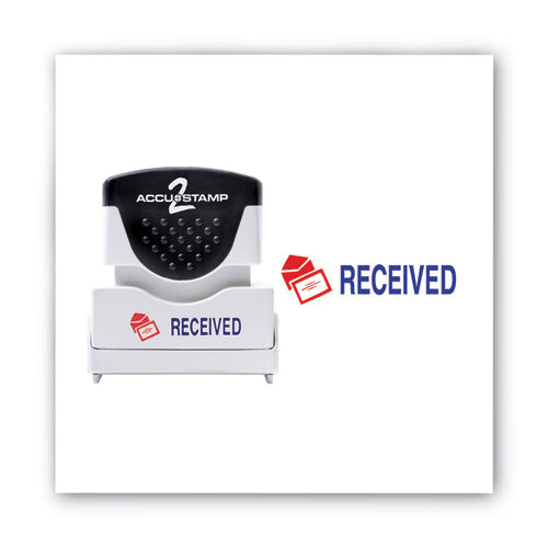 ACCUSTAMP2® Pre-inked Shutter Stamp, Red-blue, Received, 1 5-8 X 1-2 freeshipping - TVN Wholesale