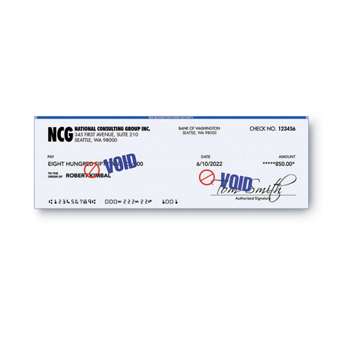 ACCUSTAMP2® Pre-inked Shutter Stamp, Red-blue, Void, 1 5-8 X 1-2 freeshipping - TVN Wholesale