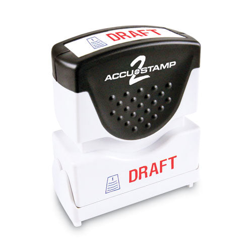 ACCUSTAMP2® Pre-inked Shutter Stamp, Red-blue, Draft, 1 5-8 X 1-2 freeshipping - TVN Wholesale