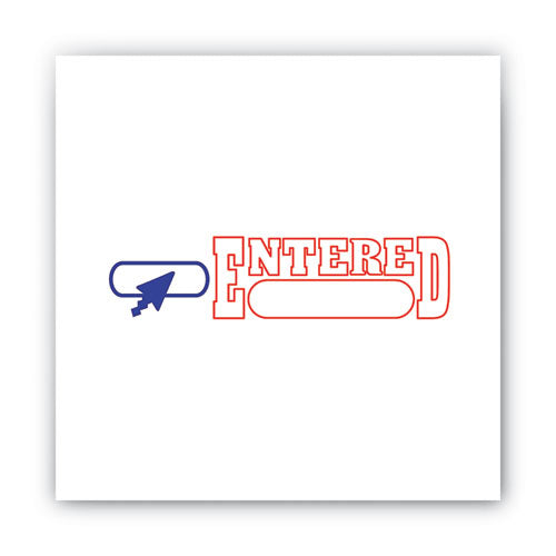 ACCUSTAMP2® Pre-inked Shutter Stamp, Red-blue, Entered, 1 5-8 X 1-2 freeshipping - TVN Wholesale