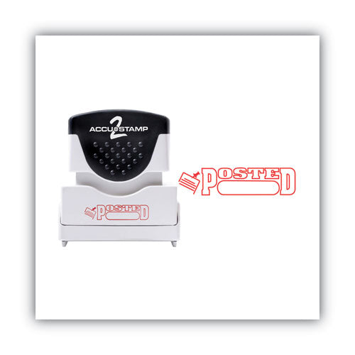 ACCUSTAMP2® Pre-inked Shutter Stamp, Red, Posted, 1 5-8 X 1-2 freeshipping - TVN Wholesale