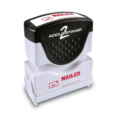 ACCUSTAMP2® Pre-inked Shutter Stamp, Red, Mailed, 1 5-8 X 1-2 freeshipping - TVN Wholesale