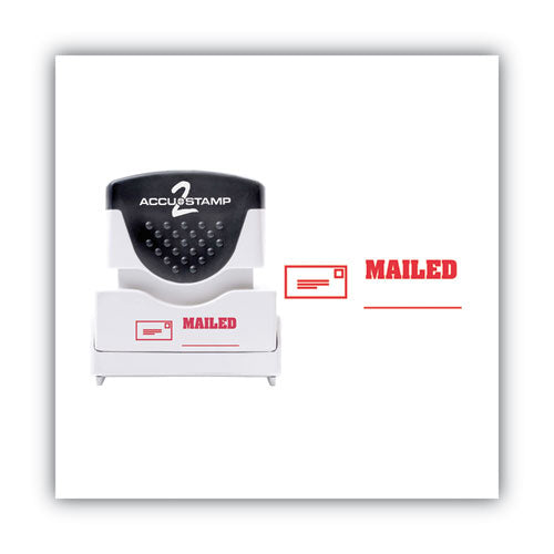 ACCUSTAMP2® Pre-inked Shutter Stamp, Red, Mailed, 1 5-8 X 1-2 freeshipping - TVN Wholesale