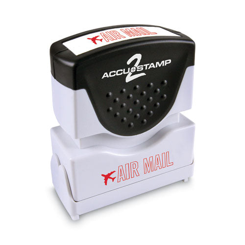 ACCUSTAMP2® Pre-inked Shutter Stamp, Red, Air Mail, 1 5-8 X 1-2 freeshipping - TVN Wholesale