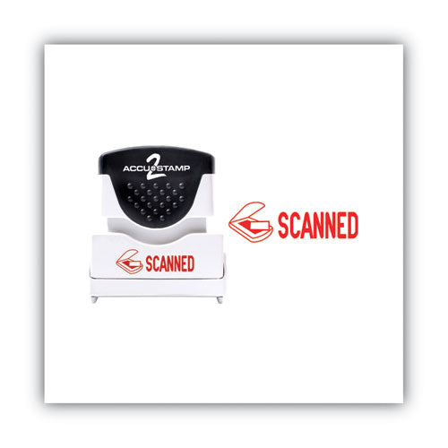ACCUSTAMP2® Pre-inked Shutter Stamp, Red, Scanned, 1 5-8 X 1-2 freeshipping - TVN Wholesale