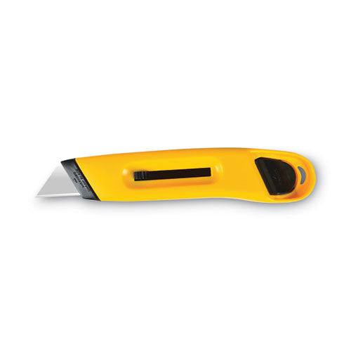 COSCO Plastic Utility Knife With Retractable Blade And Snap Closure, Yellow freeshipping - TVN Wholesale