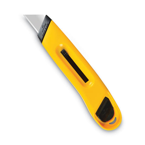 COSCO Plastic Utility Knife With Retractable Blade And Snap Closure, Yellow freeshipping - TVN Wholesale