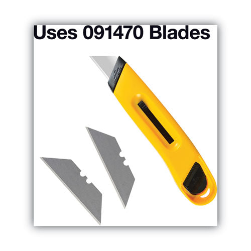 COSCO Plastic Utility Knife With Retractable Blade And Snap Closure, Yellow freeshipping - TVN Wholesale