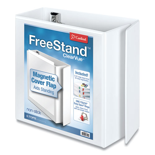 Cardinal® Freestand Easy Open Locking Slant-d Ring Binder, 3 Rings, 5" Capacity, 11 X 8.5, White freeshipping - TVN Wholesale