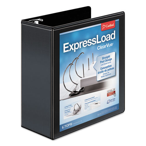 Cardinal® Expressload Clearvue Locking D-ring Binder, 3 Rings, 4" Capacity, 11 X 8.5, Black freeshipping - TVN Wholesale
