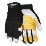 MCR™ Safety Goatskin Leather Palm Mechanics Gloves, Black-yellow-white, X-large freeshipping - TVN Wholesale