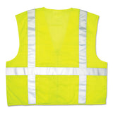 MCR™ Safety Luminator Safety Vest, Large, Lime Green With Stripe freeshipping - TVN Wholesale