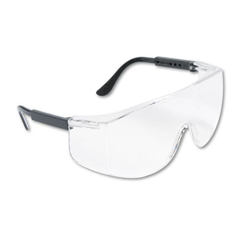 MCR™ Safety Tacoma Wraparound Safety Glasses, Black Frames, Clear Lenses freeshipping - TVN Wholesale