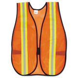MCR™ Safety Orange Safety Vest, 2" Reflective Strips, Polyester, Side Straps, One Size Fits All, Bright Orange freeshipping - TVN Wholesale