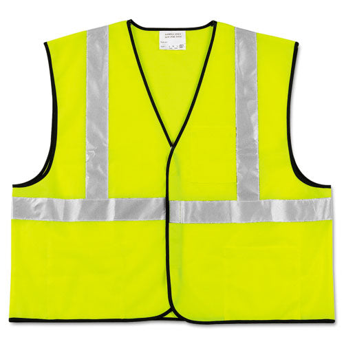 MCR™ Safety Class 2 Safety Vest, Polyester, 2x-large, Fluorescent Lime With Silver Stripe freeshipping - TVN Wholesale