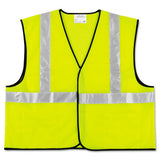 MCR™ Safety Class 2 Safety Vest, Polyester, X-large, Fluorescent Lime With Silver Stripe freeshipping - TVN Wholesale