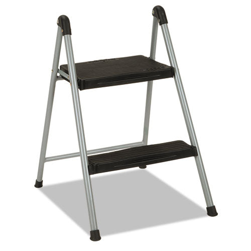 Cosco® Folding Step Stool, 2-step, 200 Lb Capacity, 16.9" Working Height, Platinum-black freeshipping - TVN Wholesale