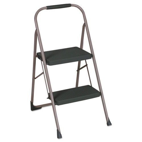 Cosco® Big Step Folding Stool, 2-step, 200 Lb Capacity, 22" Spread, Black-gray freeshipping - TVN Wholesale