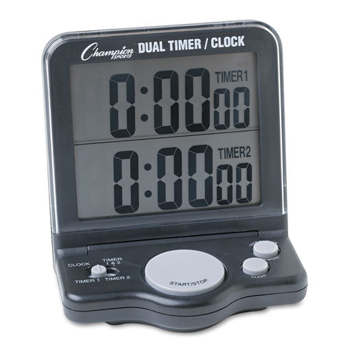 Champion Sports Dual Timer-clock W-jumbo Display, Lcd, 3 1-2 X 1 X 4 1-2 freeshipping - TVN Wholesale