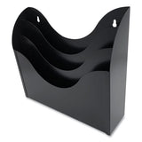 Huron Three-compartment Steel Wall Sorter, 13 X 3.5 X 11.25, Black freeshipping - TVN Wholesale