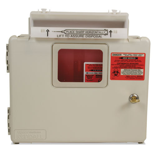 Covidien Locking Wall Mount Sharps Cabinet System, 5 Qt, Beige freeshipping - TVN Wholesale