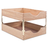 Carver™ Hardwood Stackable Desk Trays, 1 Section, Letter Size Files, 10.25" X 12.5" X 2.5", Oak freeshipping - TVN Wholesale