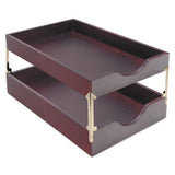 Carver™ Hardwood Stackable Desk Trays, 1 Section, Letter Size Files, 10.25" X 12.5" X 2.5", Mahogany freeshipping - TVN Wholesale