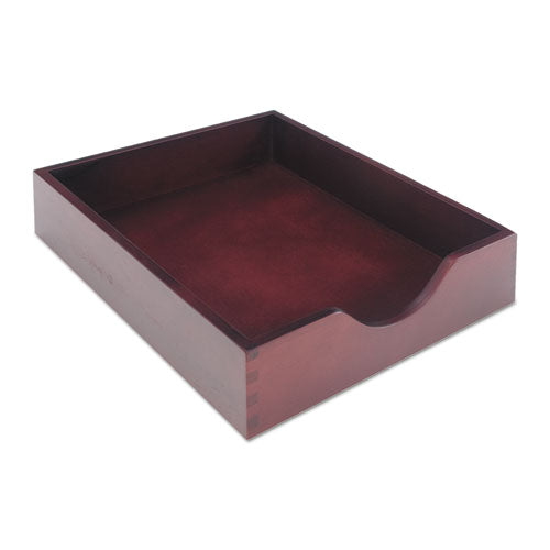 Carver™ Double-deep Hardwood Stackable Desk Trays, 1 Section, Letter Size Files, 10.13" X 12.63" X 5", Mahogany freeshipping - TVN Wholesale