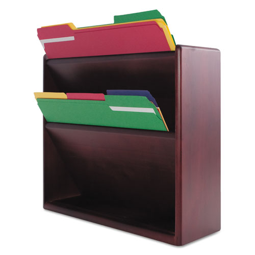 Carver™ Hardwood Double Wall File, Letter, Two Pocket, Mahogany freeshipping - TVN Wholesale