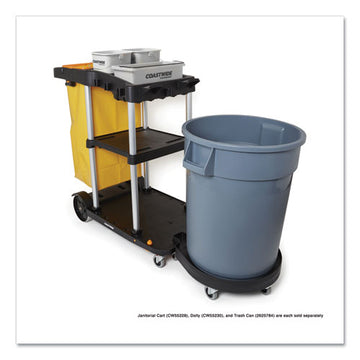 Coastwide Professional™ Click-connect Janitorial Cart, 3 Shelves, 43.2 X 22 X 46.3, Black-gray freeshipping - TVN Wholesale