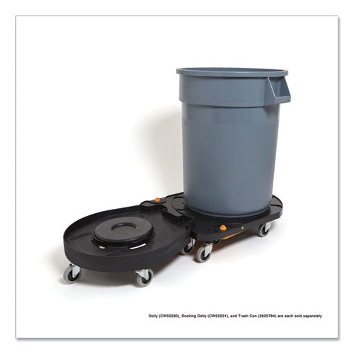 Coastwide Professional™ Click-connect Waste Receptacle Dolly, Male End, For 32-44 Gal Receptacles, 29.8 X 21.9 X 6.6, Black-orange freeshipping - TVN Wholesale