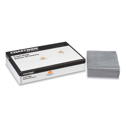 Coastwide Professional™ Linear Low-density Can Liners, 60 Gal, 1.7 Mil, 39" X 57", Silver, 50-carton freeshipping - TVN Wholesale