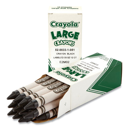 Crayola® Large Crayons, Black, 12-box freeshipping - TVN Wholesale