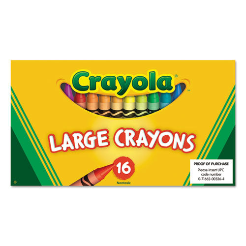 Crayola® Large Crayons, Lift Lid Box, 16 Colors-box freeshipping - TVN Wholesale