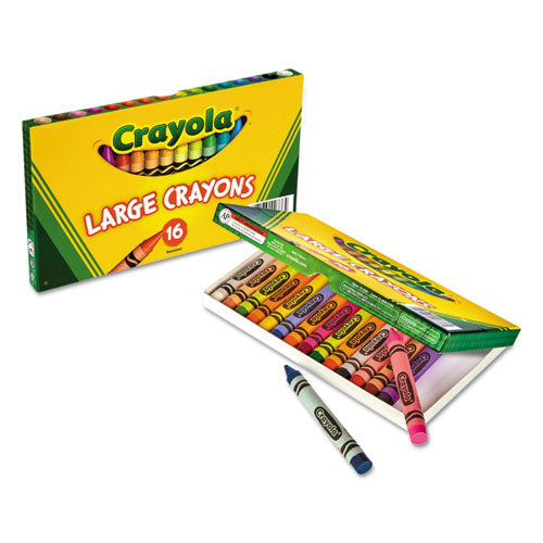 Crayola® Large Crayons, Lift Lid Box, 16 Colors-box freeshipping - TVN Wholesale