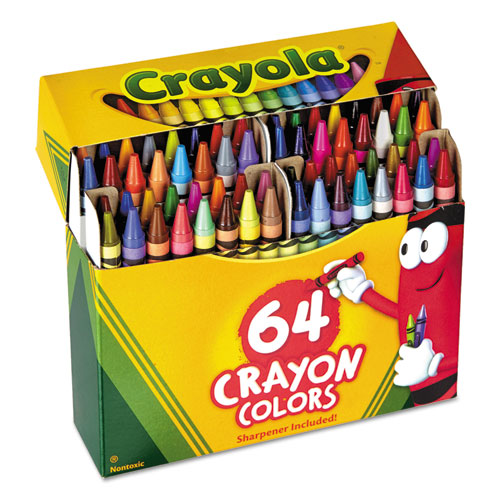Crayola® Classic Color Crayons In Flip-top Pack With Sharpener, 64 Colors-pack freeshipping - TVN Wholesale
