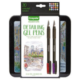 Detailing Gel Pen, Stick, Medium 1 Mm, Assorted Ink Colors, Black Barrel, 20-pack
