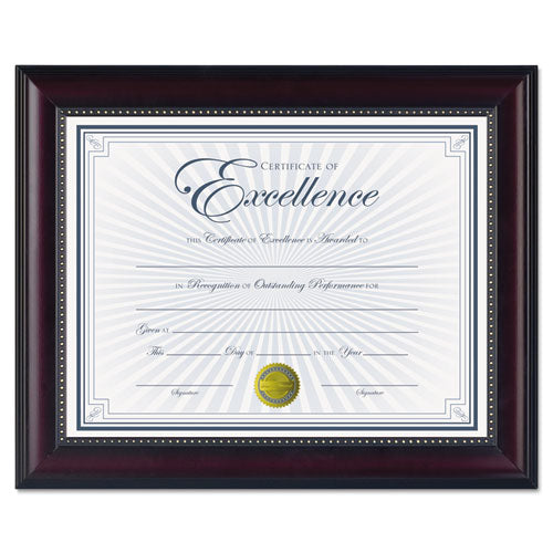 DAX® Prestige Document Frame, Rosewood-black, Gold Accents, Certificate, 8 1-2 X 11 freeshipping - TVN Wholesale