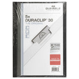 Durable® Duraclip Report Cover, Clip Fastener,  8.5 X 11, Clear-black, 5-pack freeshipping - TVN Wholesale