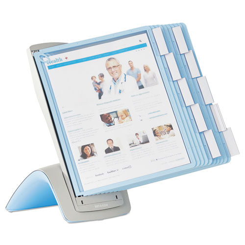 Durable® Sherpa Style Desk-mount Reference System, 20 Sheet Capacity, Blue-gray freeshipping - TVN Wholesale