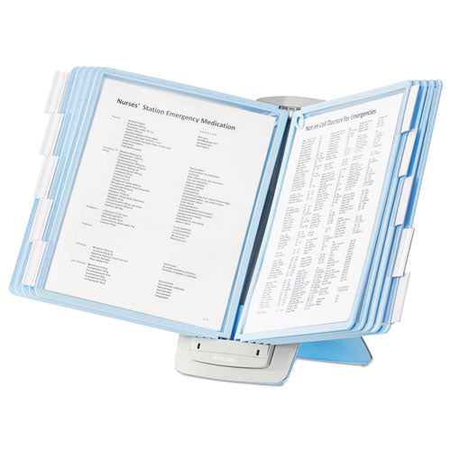 Durable® Sherpa Style Desk-mount Reference System, 20 Sheet Capacity, Blue-gray freeshipping - TVN Wholesale